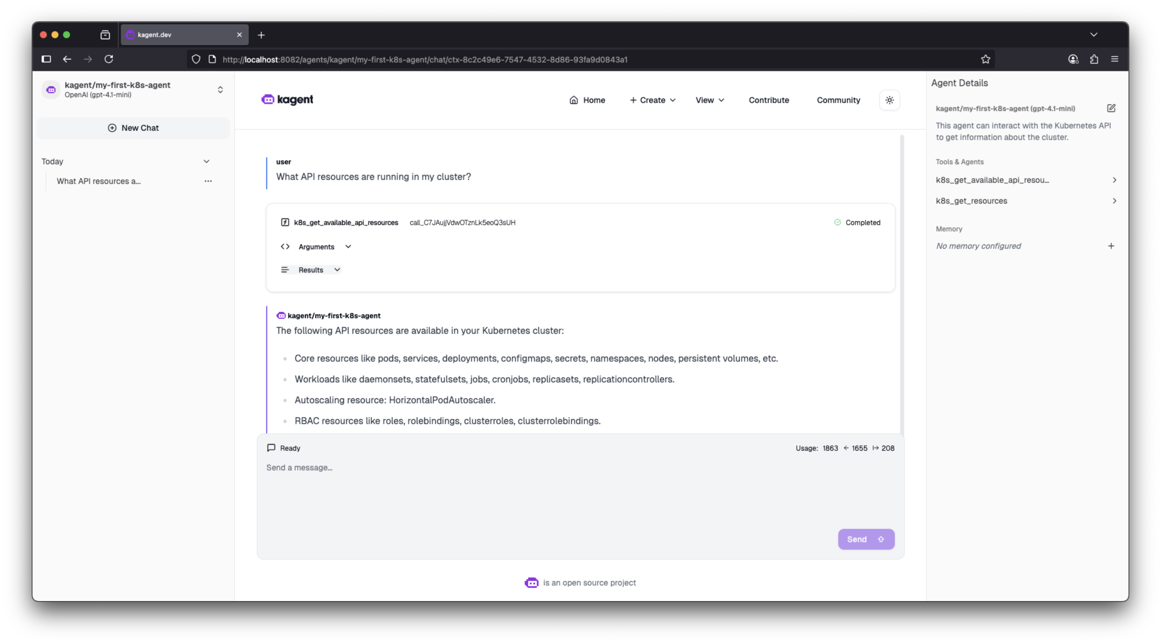 Chat with your agent