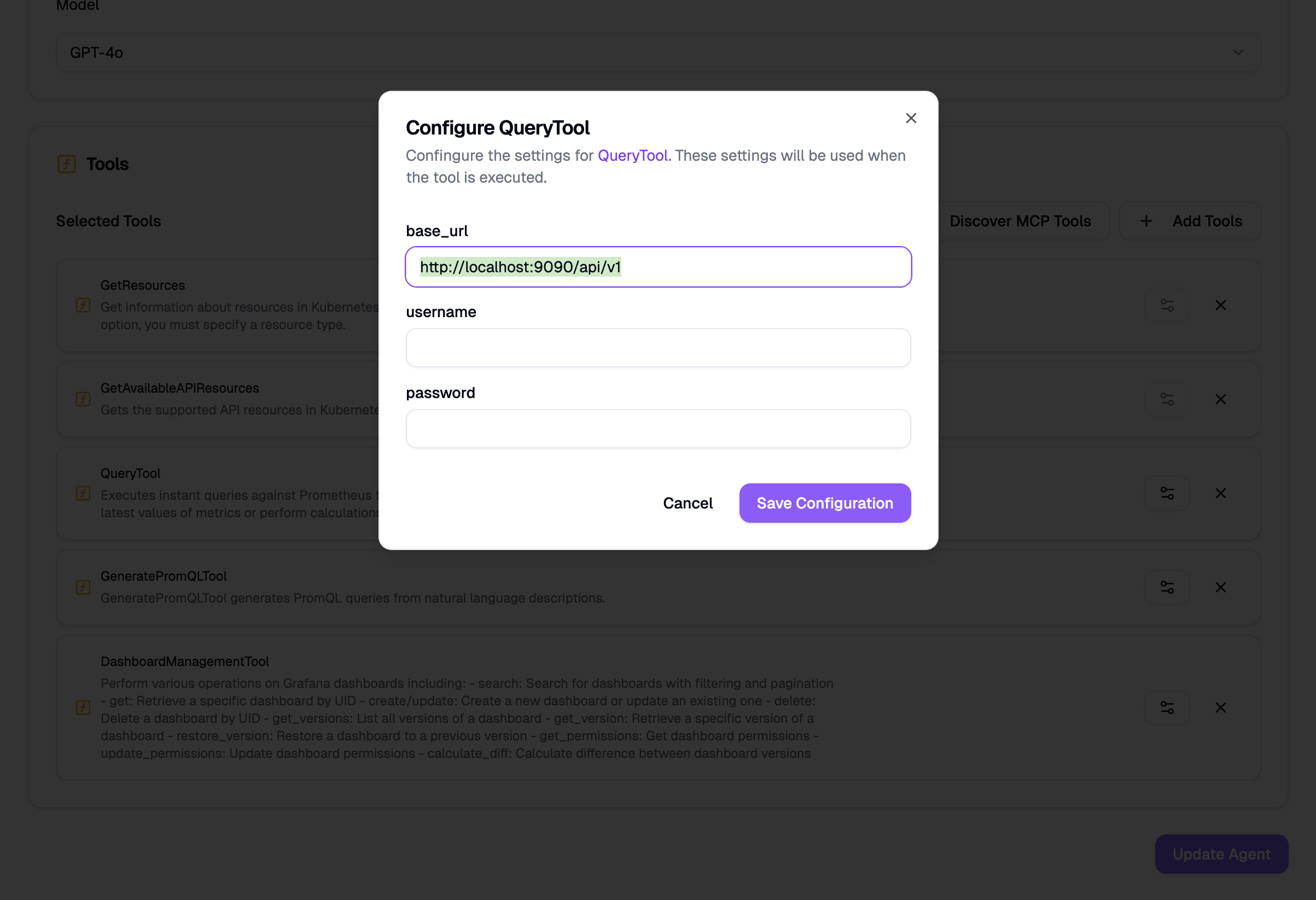 Configuring tools