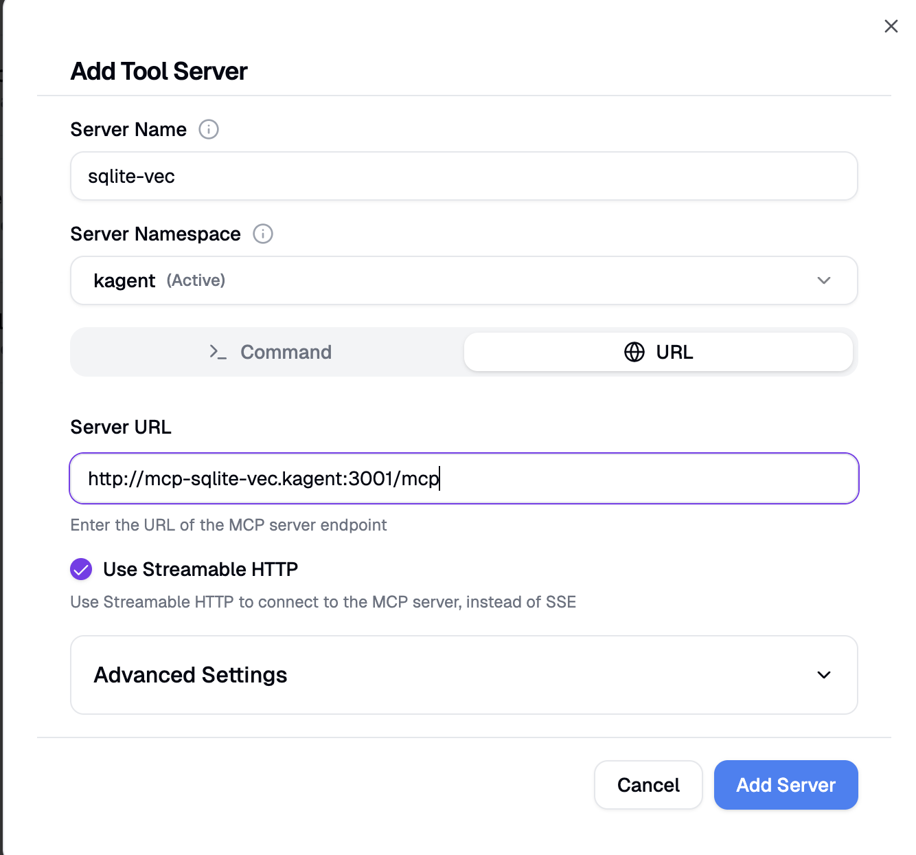 add tool server