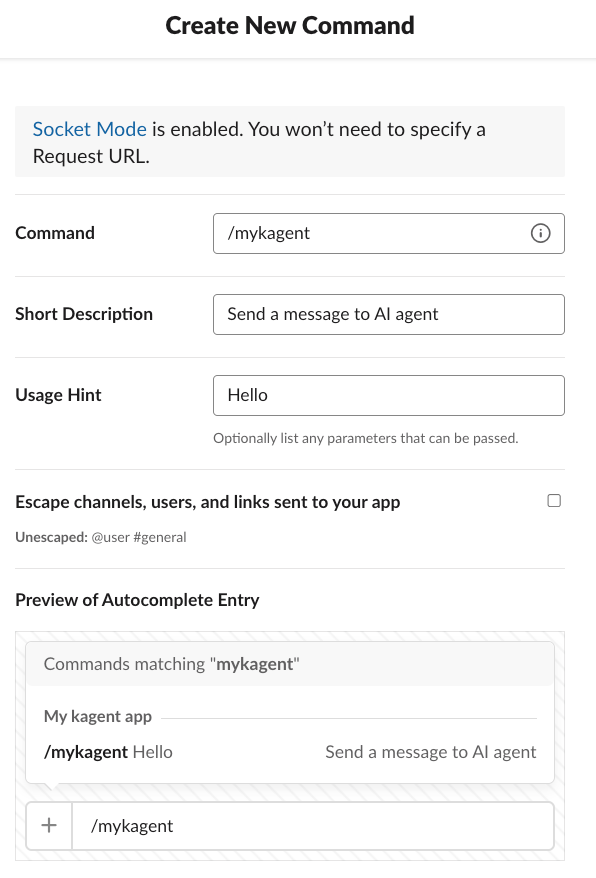 Create slash command
